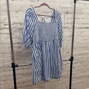Ava & Viv Striped Smocked Mini Dress
